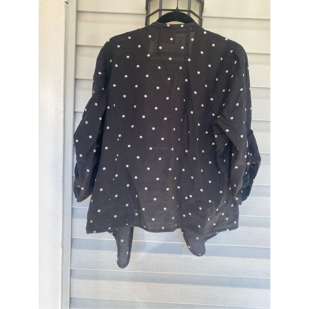 Chicos Dot-Print Jacket Black White Polka Dot, Chico's Size 2 /Medium, MP $110 - Picture 7 of 10